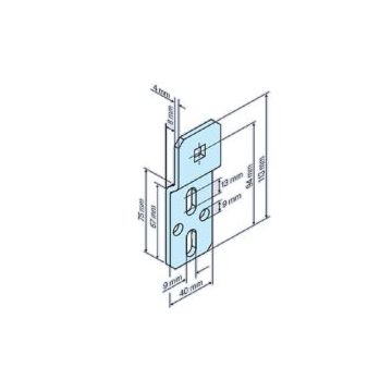 Support mural de coffre P/R 4K-10 moteur tubulaire volet roulant R7-R50 -BECKER