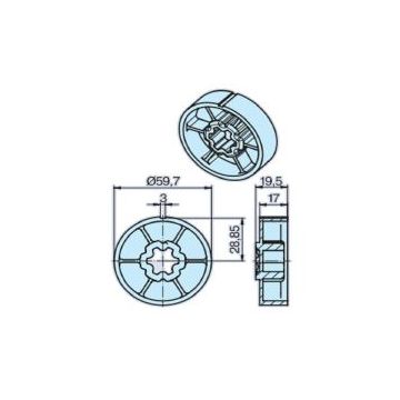 Roue 63 x 1.5 (35-45) tube lisse moteur volet roulant et store P5-P13 - BECKER -