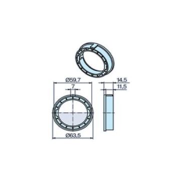 Couronne 63 x 1.5 (35-45) tube lisse moteur volet roulant et store P5-P13 - BECKER -