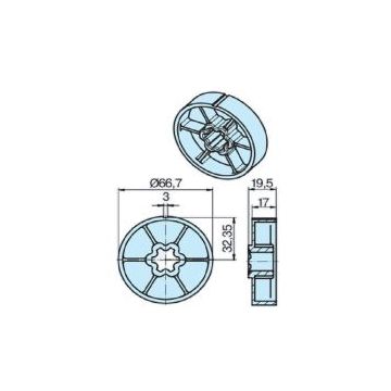 Roue 70 x 1.5 (35-45) tube lisse moteur stores et volets roulants R7-R50 - BECKER -