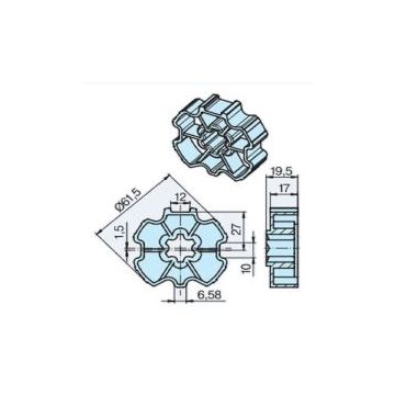 Roue ZF64x0.8 (45) tube profilé moteur volets roulants P5-P13 - BECKER -