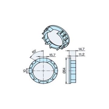 Couronne ZF64x0.8 (45) tube profilé moteur volets roulants P5-P13 -BECKER -