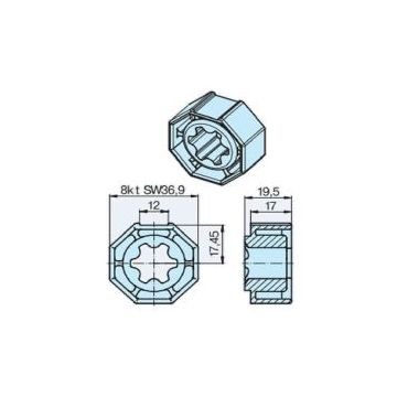 Roue S40VM pour tube octogonal moteur volets roulants P5-P13-M04 -BECKER-