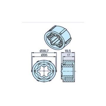 Roue 40 x 1.3 / 40 x 1.5 (35) tube lisse moteur store et volet roulant P5-P13 - BECKER -