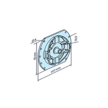 Support clip P/R avec pion INOUTIC moteur tubulaire volet roulant R7-R20 -BECKER-