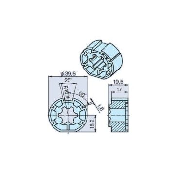 Roue M40 (35) pour tube rainuré moteur volet roulant et store P5-P13-BECKER-