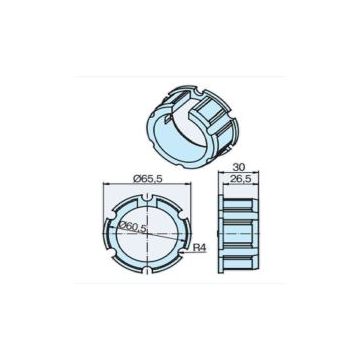 Couronne large 63N (45)  pour tube rainuré moteur volet roulant et store R7-R50 -BECKER-