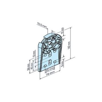 Support construction nouvelle P/R avec pion moteur tubulaire volet rroulant R7-R20 -BECKER-