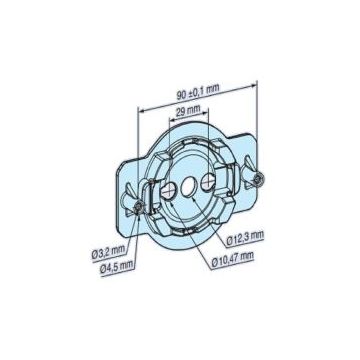 Support clip ZF concepts dits hors joues moteur tubulaire volet roulant R7-R20 - BECKER -