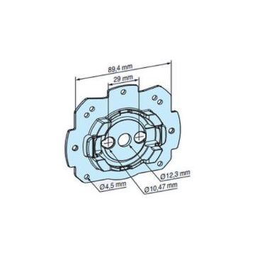 Support clip ZF 2 aluréno moteur tubulaire volet roulant R7-R20 - BECKER -