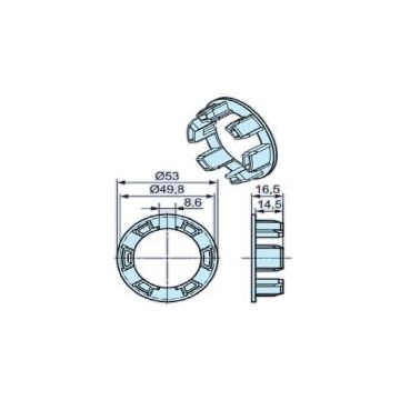 Couronne HD50 (35) tube lisse moteur stores et volets roulants R7-R50 - BECKER -