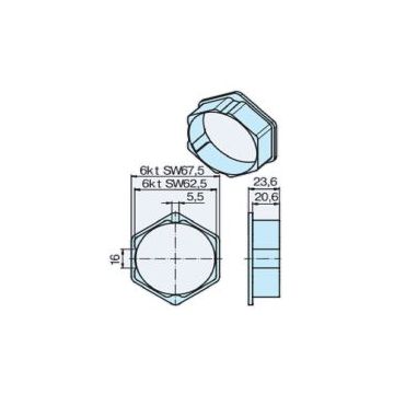 Couronne B75 (58) tube héxagonal moteur volets roulants R7-R50 - BECKER -