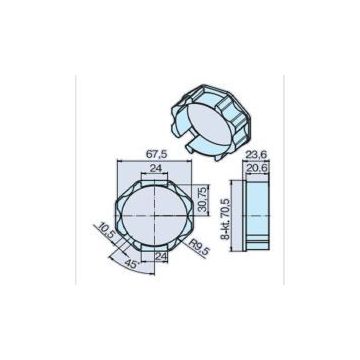 Couronne SM70 (58) pour tube octogonal moteur volets roulants L44-L120 - BECKER -