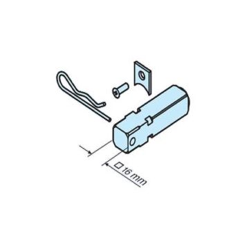 Pièce de raccordement carré 16 mm type 2 moteur tubulaire store etvolet roulant L44-L120 - BECKER -