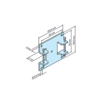 Plaque de fixation L pour pièce renforcée moteurs tubulaires volets roulants L44 - L80 - BECKER -