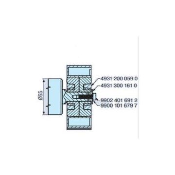 Roue SW102 (58) avec accessoires pour tube octogonal moteur volets roulants L44-L120 - BECKER -