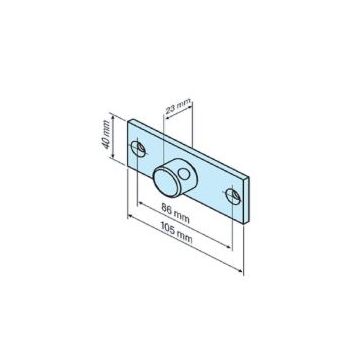 Pièce de raccordement avec rond 3/25 moteurs tubulaires volets roulants R12-L120 - BECKER -