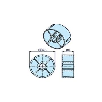 Roue 70 x 1.5 (58) tube lisse moteur stores et volets roulants L44-L120 - BECKER -