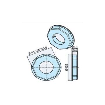 Couronne SW125 (58) pour tube octogonal moteur volets roulants L44-L120 - BECKER -