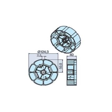 Roue A128 (58) tube profilé moteur volets roulants L44-L120 - BECKER -