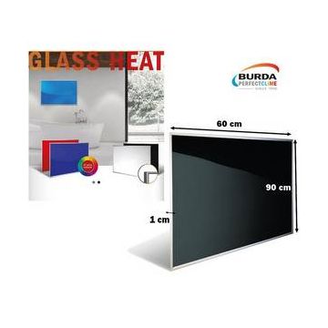 Chauffage mural GLASS HEAT500Wverre noir / Chauffage électrique BURDA