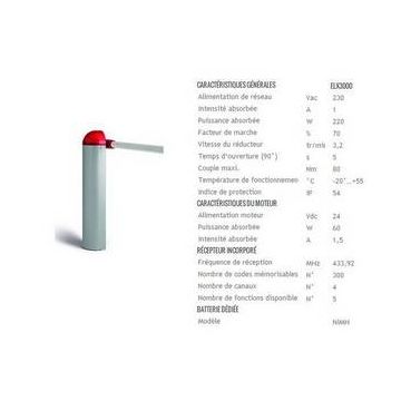 Automatisme auto-programmable pour barrières levantes moteur 24 Vdc Cardin