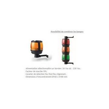 Clignoteur à LED ORANGE-combinable-24 Vac-dc ou 230 Vac (sélectionnable)  Cardin