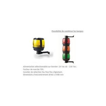 Clignoteur à LED JAUNE-combinable-24 Vac-dc ou 230 Vac (sélectionnable)  Cardin