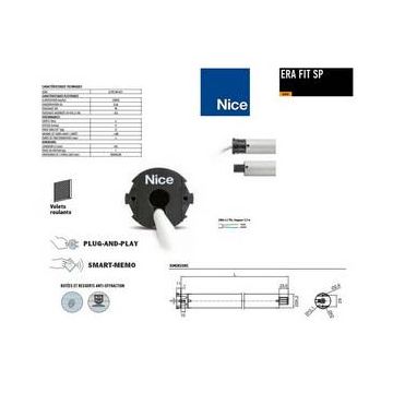 Moteur Era FIT MP Ø45mm radio 30Nm 17Rpmmax 56kgfin course électroniq. NICE remplacé par NIEFITM3017BD