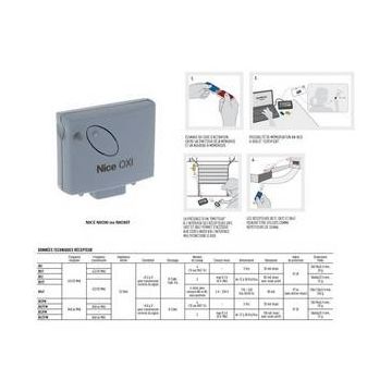 Récepteur embrochable OXI 4 canaux 433.92 Mhz sans émetteur incorporé NICE remplacé par NIOXIBD