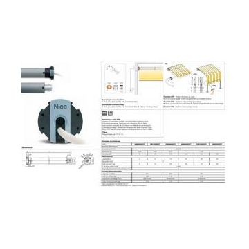 Moteur tub.To Max A 8Nm-D45 mm-Fin course éléctr-Encodeur-NICE VOIR NIESTARMA817