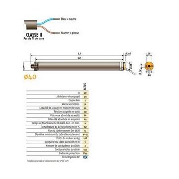 Moteur de volet roulant MERCURE 3/30 RRF 65M de câble Remplacé par SY1020145