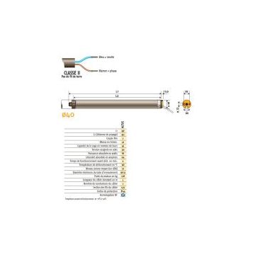 Moteur 230V/50Hz LS40 ARIES 4/14 avec carré de 10 somfy