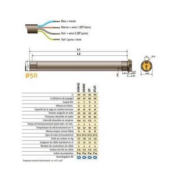 Moteur de store SUNEA 40 IO 13/10 petit diamètre. - SOMFY -