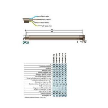 Moteur OXIMO RTS 10/17 - 230V/50Hz pour volets roulants Somfy