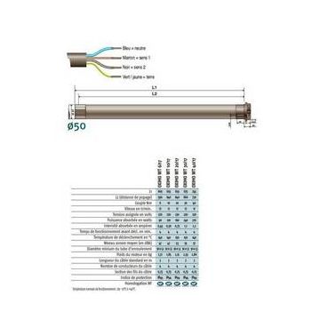 Moteur OXIMO RTS 40/17 - 230V/50Hz pour volets roulants Somfy