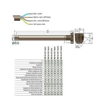 Moteur sans réglage pour volets roulants ILMO WT 35/17 SOMFY