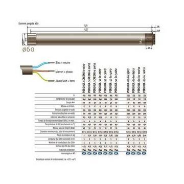 Moteur 230V/50Hz LT60 ORION S CSI  55/17 somfy