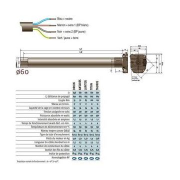 Motorisation RDO 60 CSI S 55/17 pour porte de garage enroulable Somfy