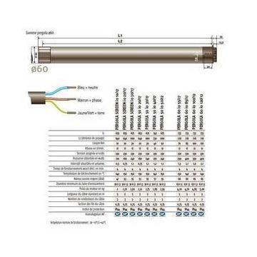 Moteur 230V/50Hz LT60 TITAN CSI 100/12 somfy