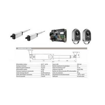 Kit motorisa° bras portail battant Packconfort AXOVIA 220B REMPLACE PAR 1216401