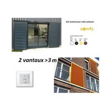 Motorisation pr volet COULISSANT - 2 vantaux <3m couleur standard SOMFY