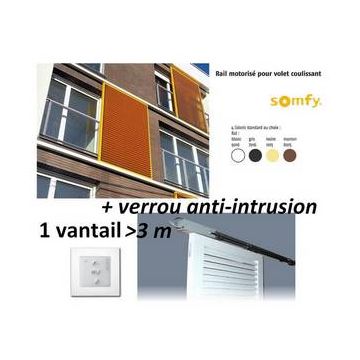 Motorisation pr volet COULISSANT - 1 volet <3m + verrou couleur standard SOMFY