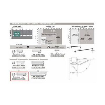 Bras moteur coudé gauche pour ouverture vers l’extérieur pour AXOVIA 3S Somfy