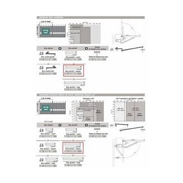 Bras à glissière pour ouverture grand angle (150°) ou écoinçon réduitpour AXOVIA 3S So