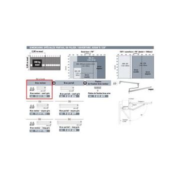 Bras portail court ouverture vers l’extérieur ou jusqu’à 120° pour AXOVIA Multipro - SOMFY -