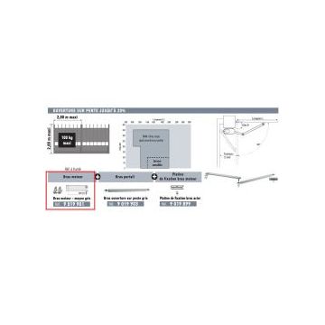 Bras portail moyen ouverture vers l’extérieur ou jusqu’à 120° pour AXOVIA Multipro - SOMFY -