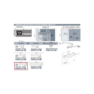 Bras portail long ouverture vers l’extérieur ou jusqu’à 120° pour AXOVIA Multipro - SOMFY -