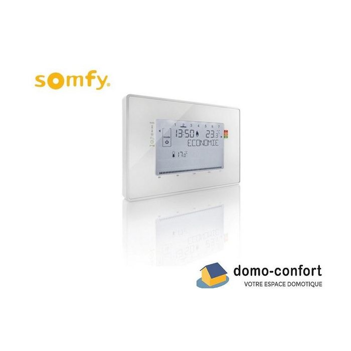 Thermostat filaire programmable blanc pour chaudière - contact sec ATENZA